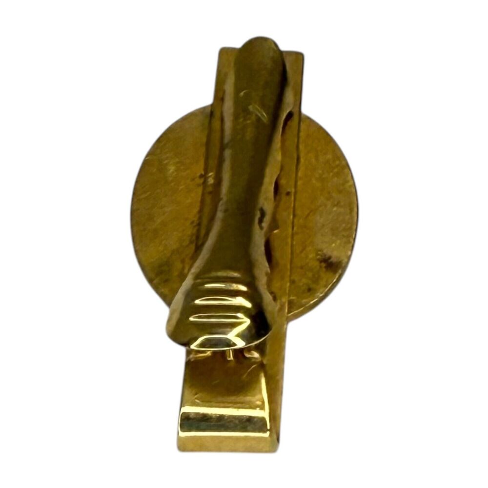 Vintage Anson Tie Clip Gold-Tone Oval Horse Carriage Steam Engine Design - Picture 6 of 7
